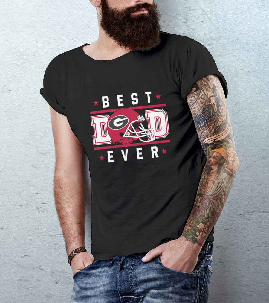 Best Dad Ever Georgia Bulldogs Helmet T-Shirt