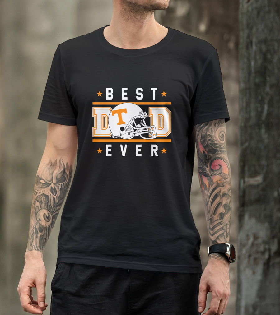 Best Dad Ever Tennessee Volunteers Football Helmet T-Shirt
