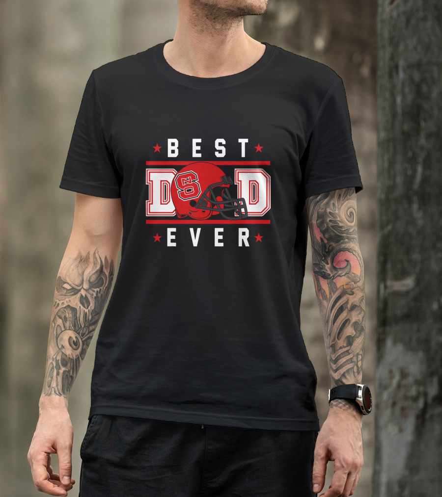 NC State Wolfpack Best Dad Ever Football Helmet T-Shirt