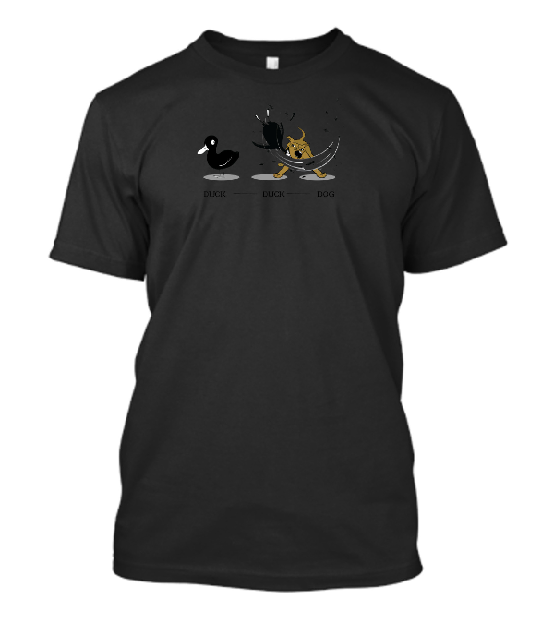 Duck Duck Goose Game Humor With Ducks And Playful Dog Encounter T-Shirt
