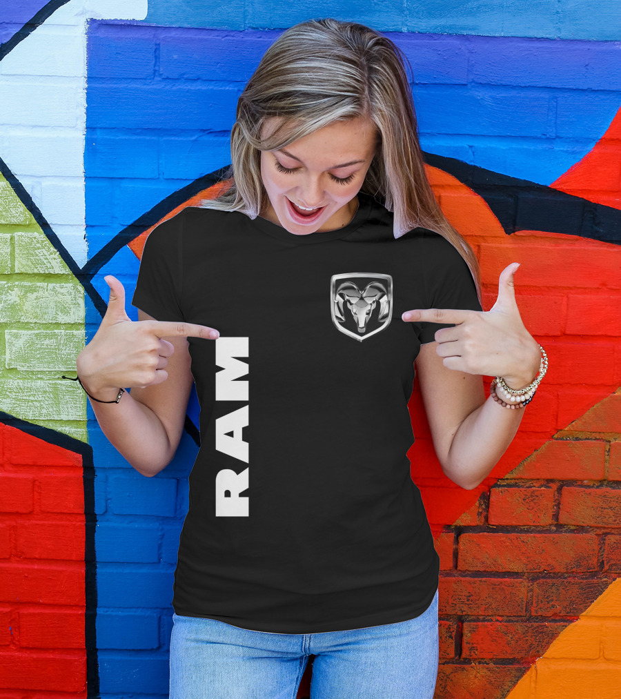 RAM Logo Metallic Emblem Dodge Truck Brand T-Shirt