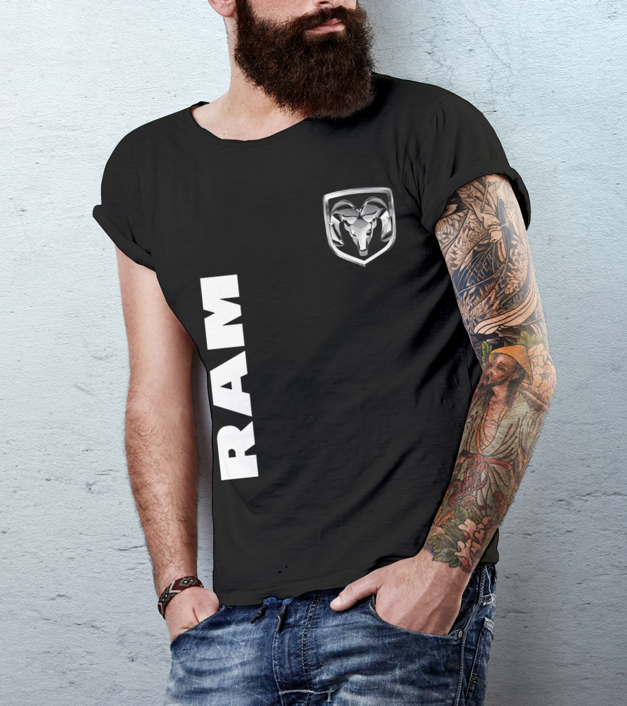 RAM Logo Metallic Emblem Dodge Truck Brand T-Shirt