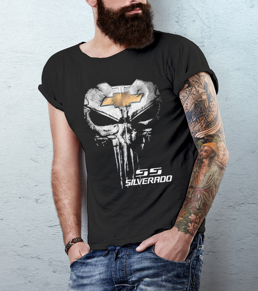 Chevrolet Logo Skull Art SS Silverado T-Shirt