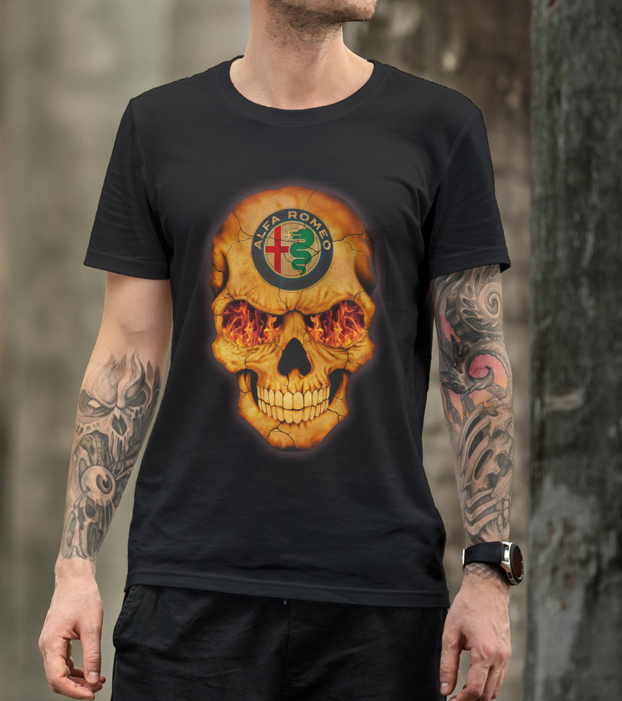 ALFA ROMEO FLAMING SKULL T-Shirt
