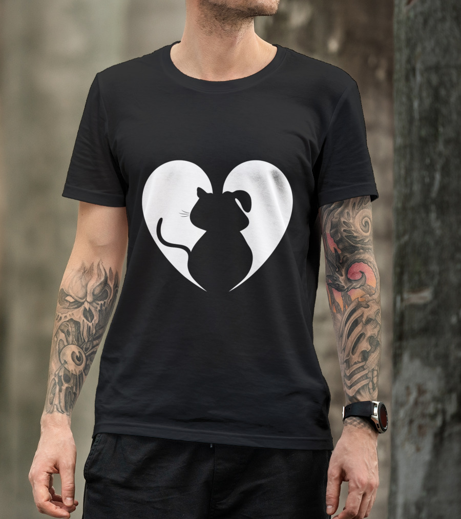 Heart-Shaped Cat And Dog Silhouette Design For Animal Lovers T-Shirt