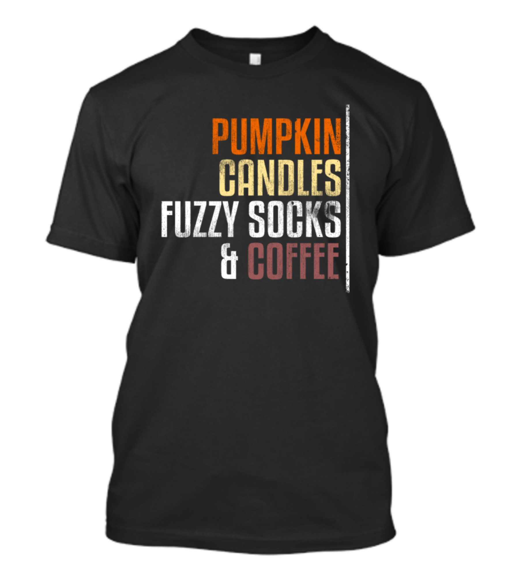 Pumpkin Candles Fuzzy Socks And Coffee Fall Autumn T-Shirt