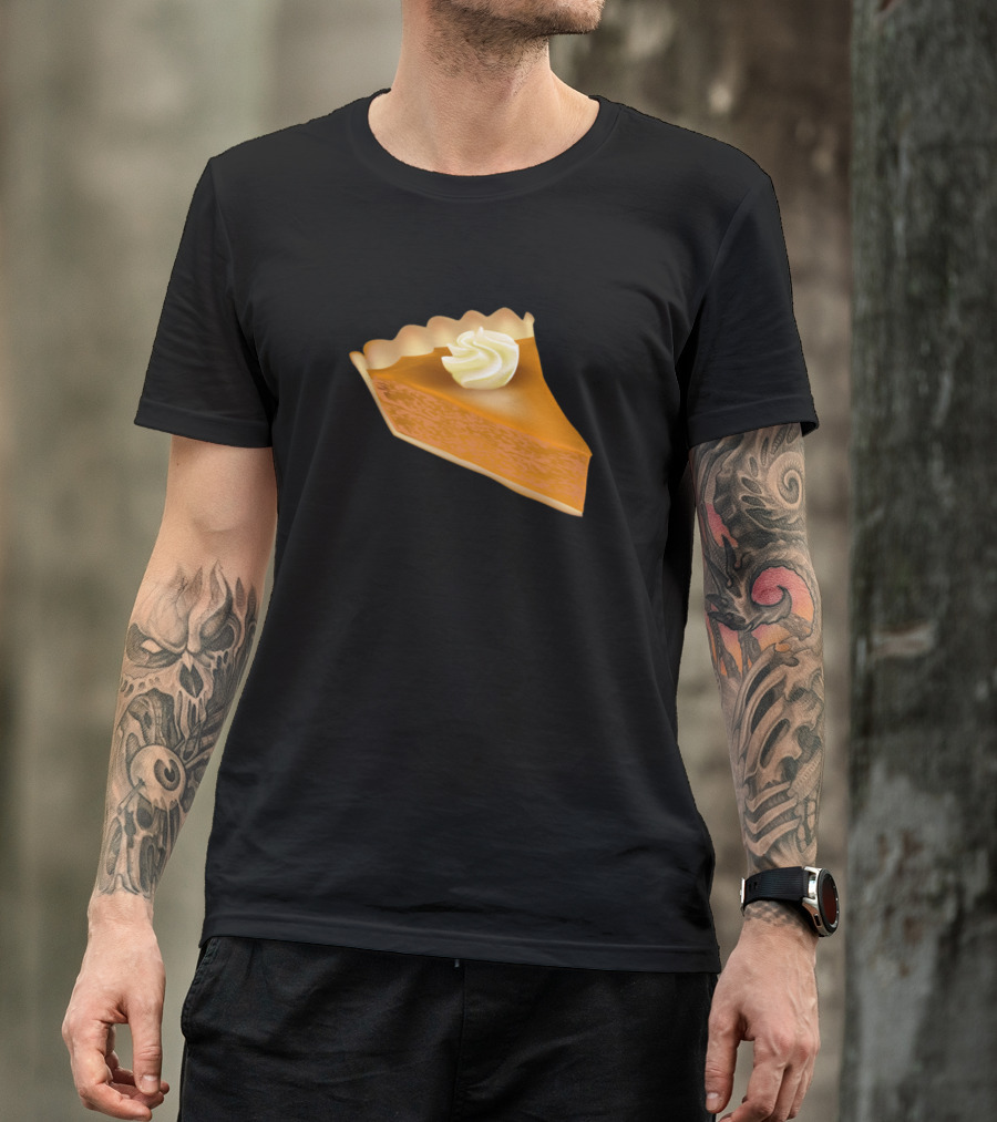 Slice Of Pumpkin Pie With Cream Topping Thanksgiving Dessert T-Shirt