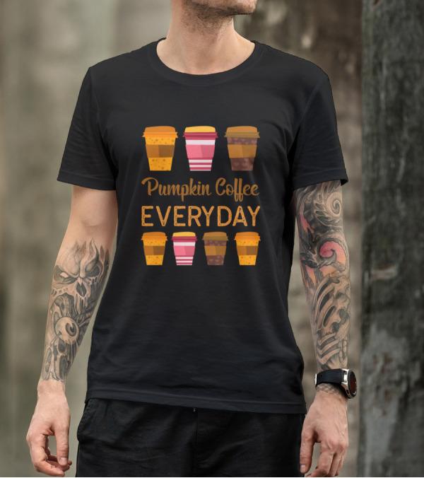 Pumpkin Coffee Everyday Cafe Coffee Bean Roaster T-Shirt