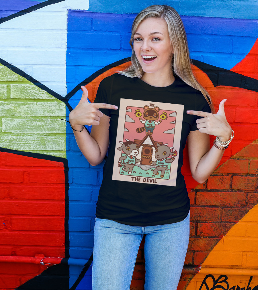 Animal Crossing Tarot Card XV The Devil Tom Nook T-Shirt
