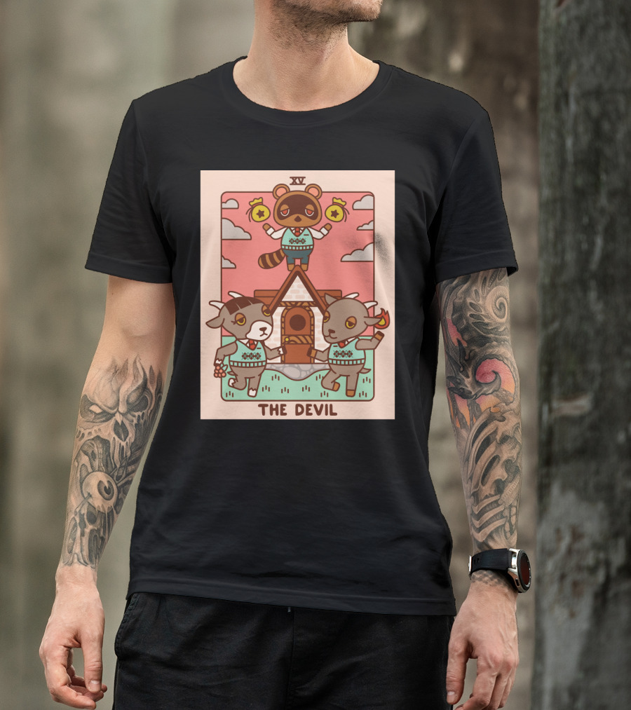 Animal Crossing Tarot Card XV The Devil Tom Nook T-Shirt