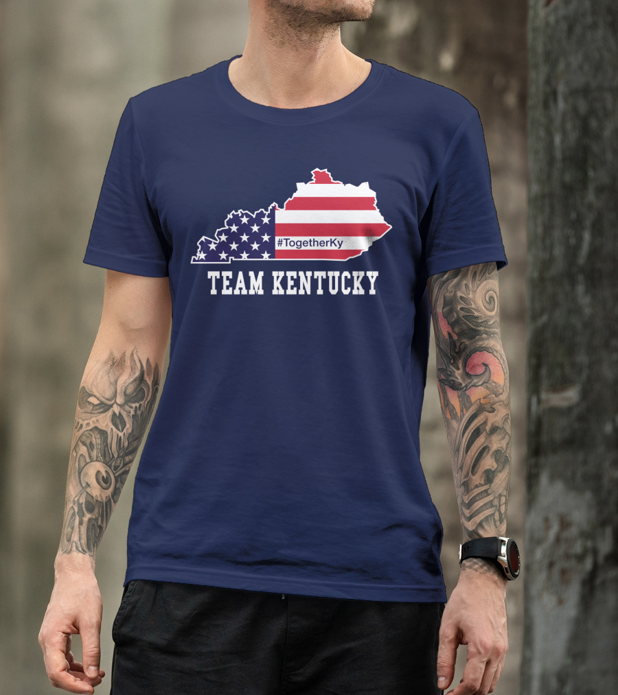 Team Kentucky #TogetherKy USA Map Flag T-Shirt