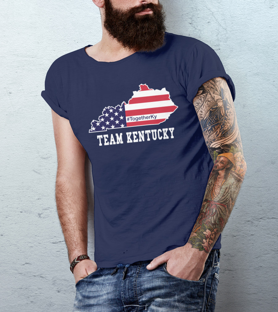 Team Kentucky #TogetherKy USA Map Flag T-Shirt