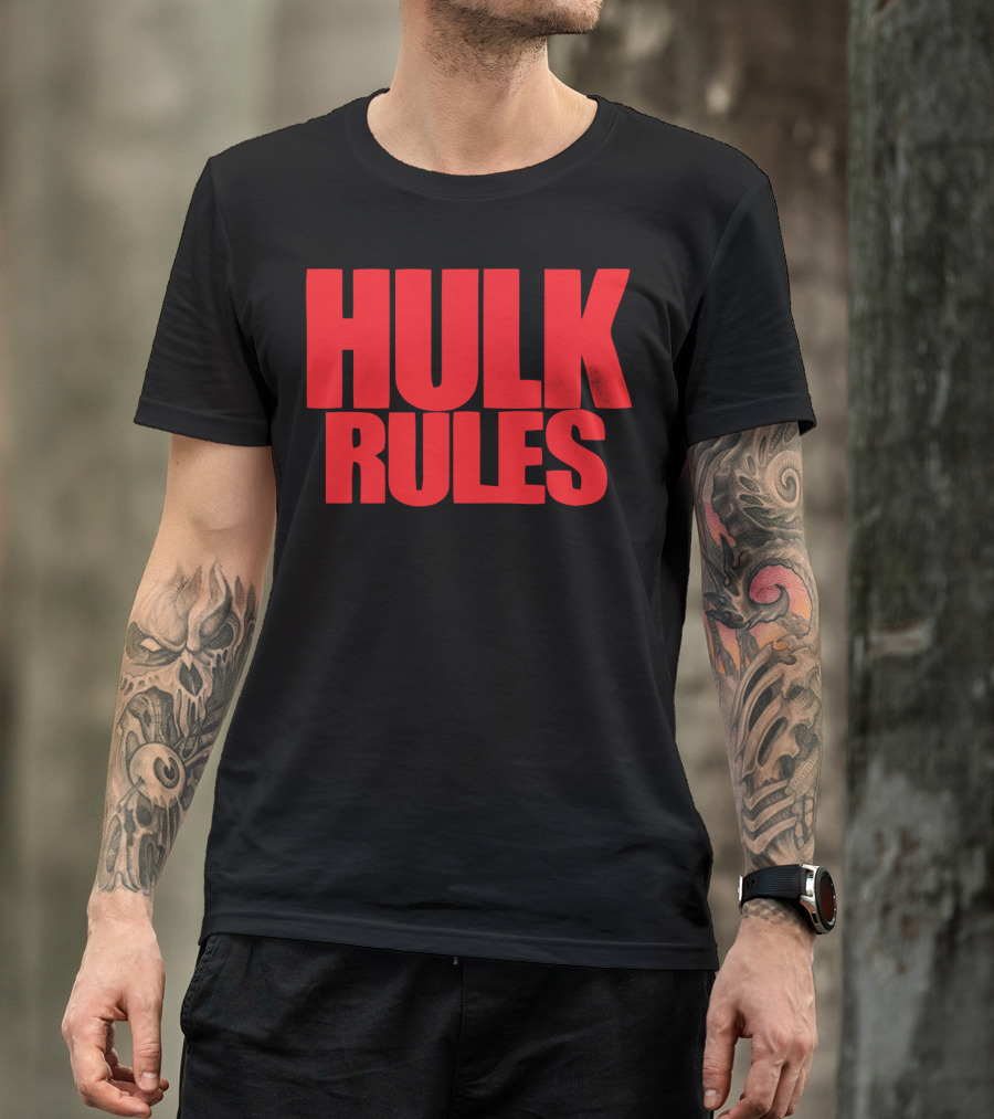 Hulk Rules Red Block Letters T-Shirt