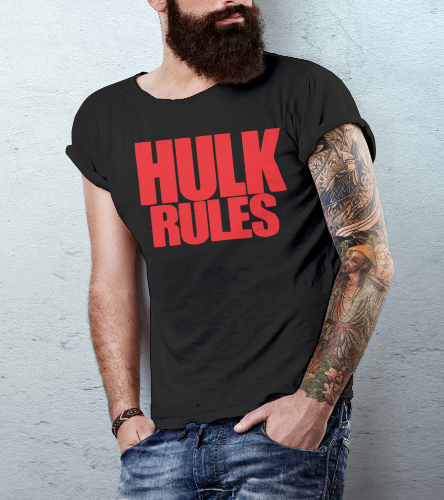 Hulk Rules Red Block Letters T-Shirt
