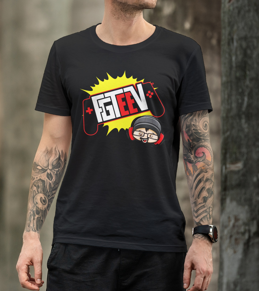 FGTEEV Merch Gaming Controller Logo Black Beanie Headphones T-Shirt