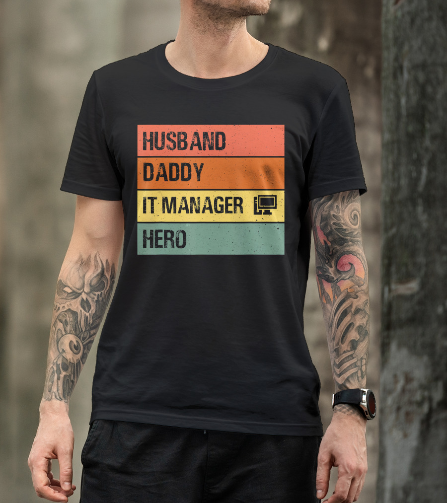 Husband Daddy IT Manager Hero Computer T-Shirt