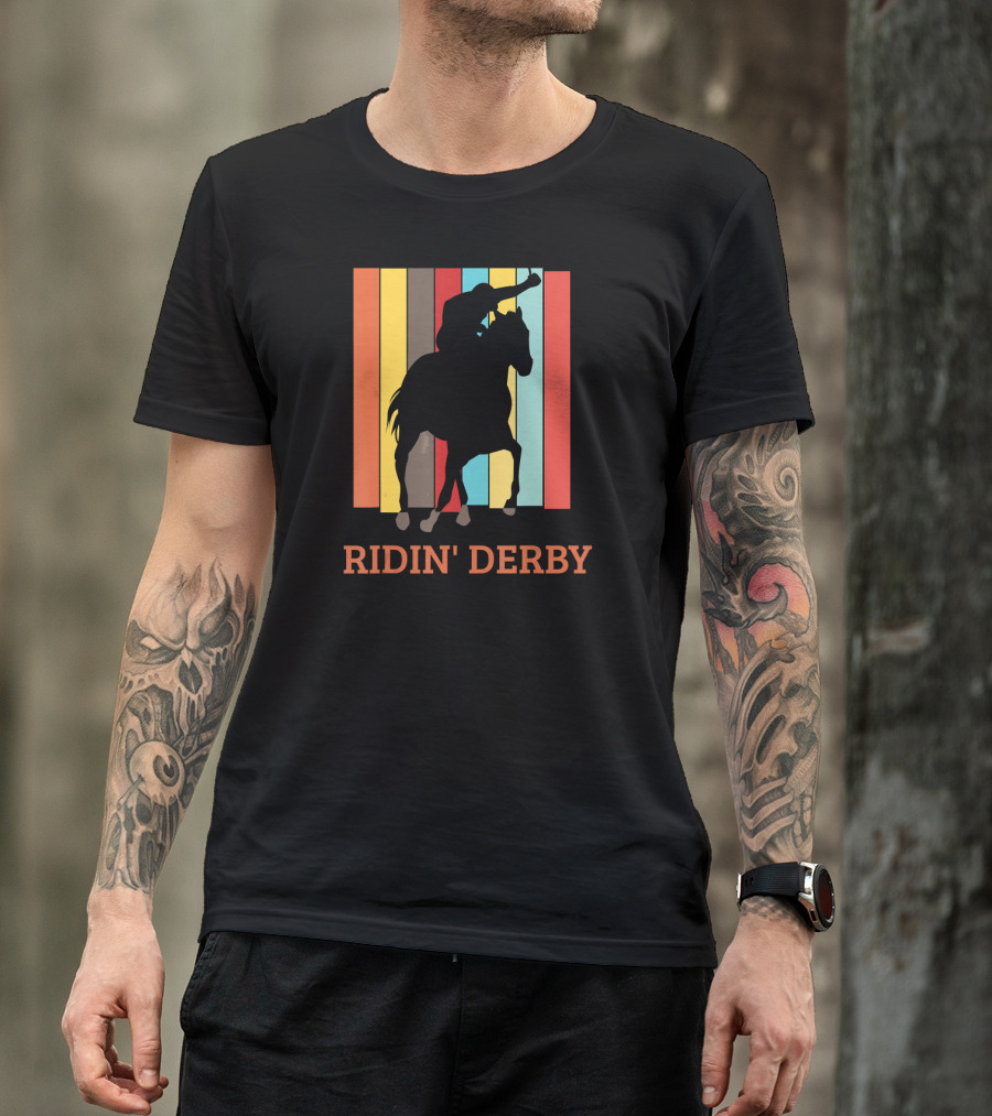 Ridin Derby Vintage Funny Horse Racing T-Shirt