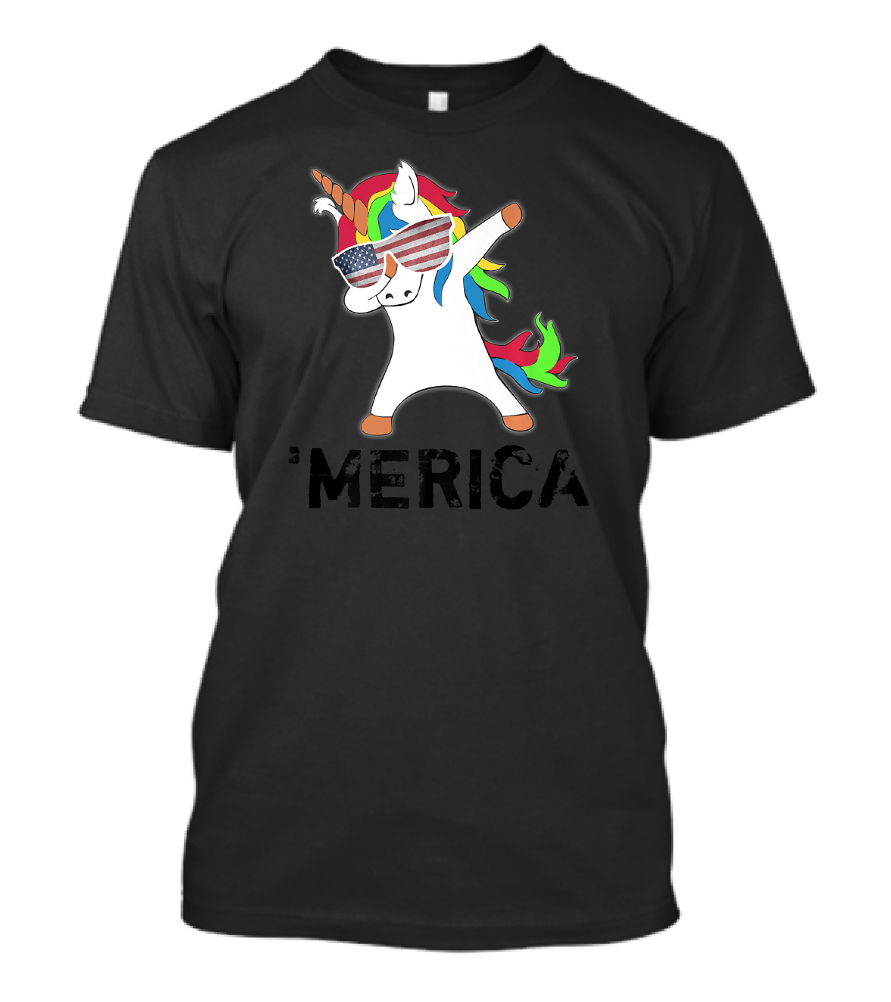 4th Of July Dabbing Unicorn Horse 'Merica Sunglasses T-Shirt