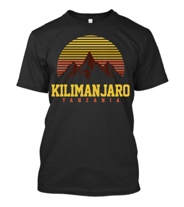 Kilimanjaro Tanzania Mountain Sunset Stripes T-Shirt