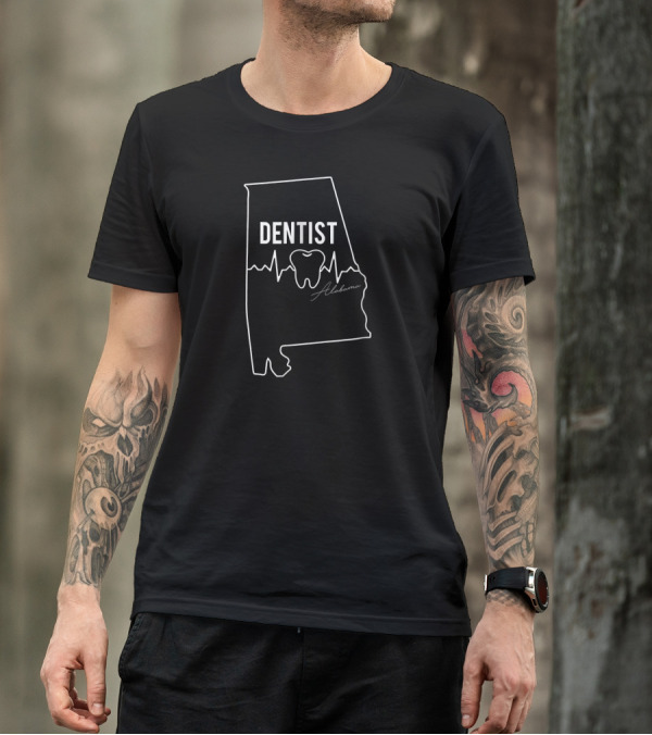 Dentist Alabama Map Toothbeat T-Shirt
