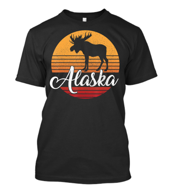 Alaska Moose Vintage Retro Nature Outdoor Wildlife T-Shirt