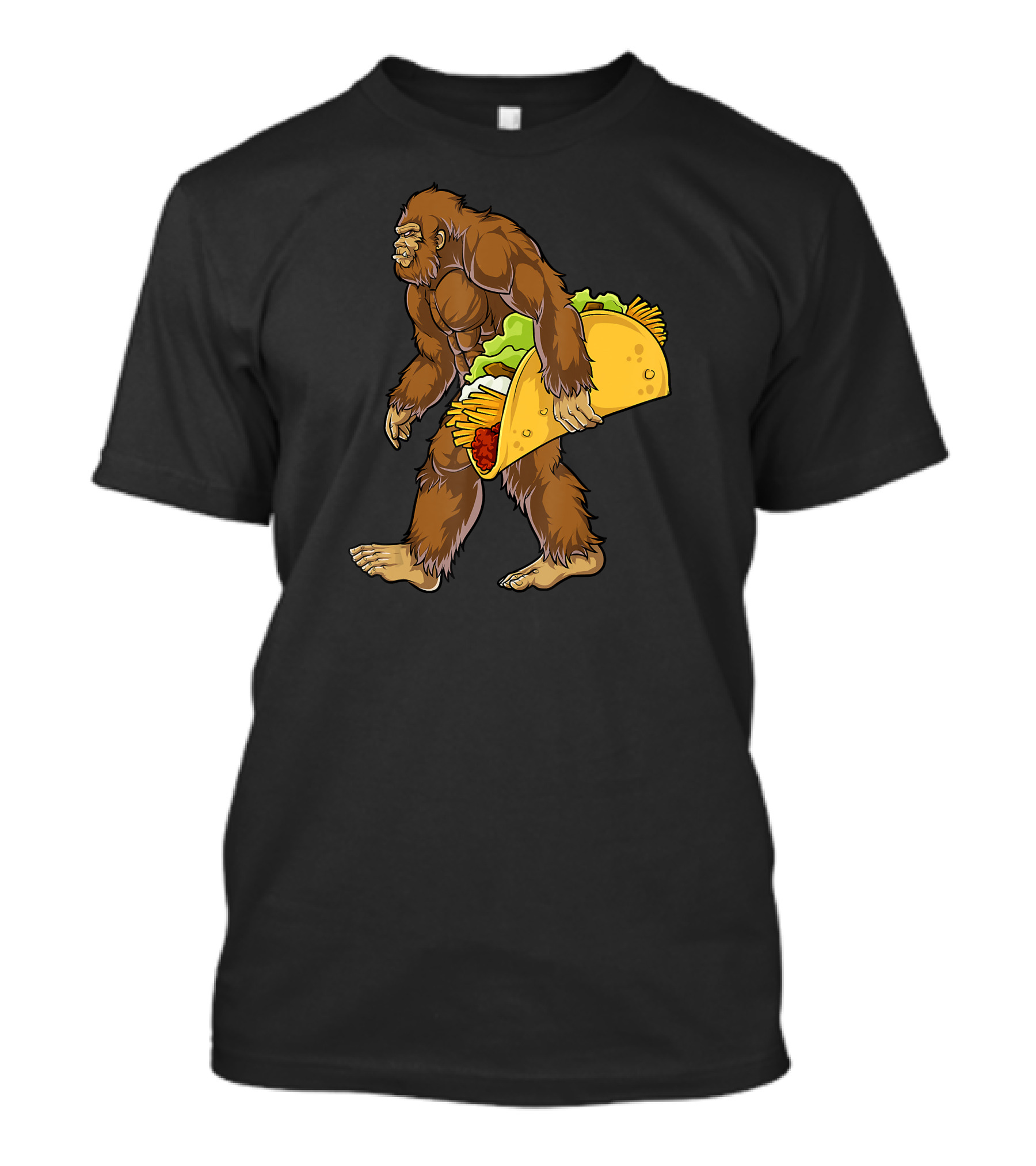 Bigfoot Carrying Taco Cinco De Mayo Humor T-Shirt