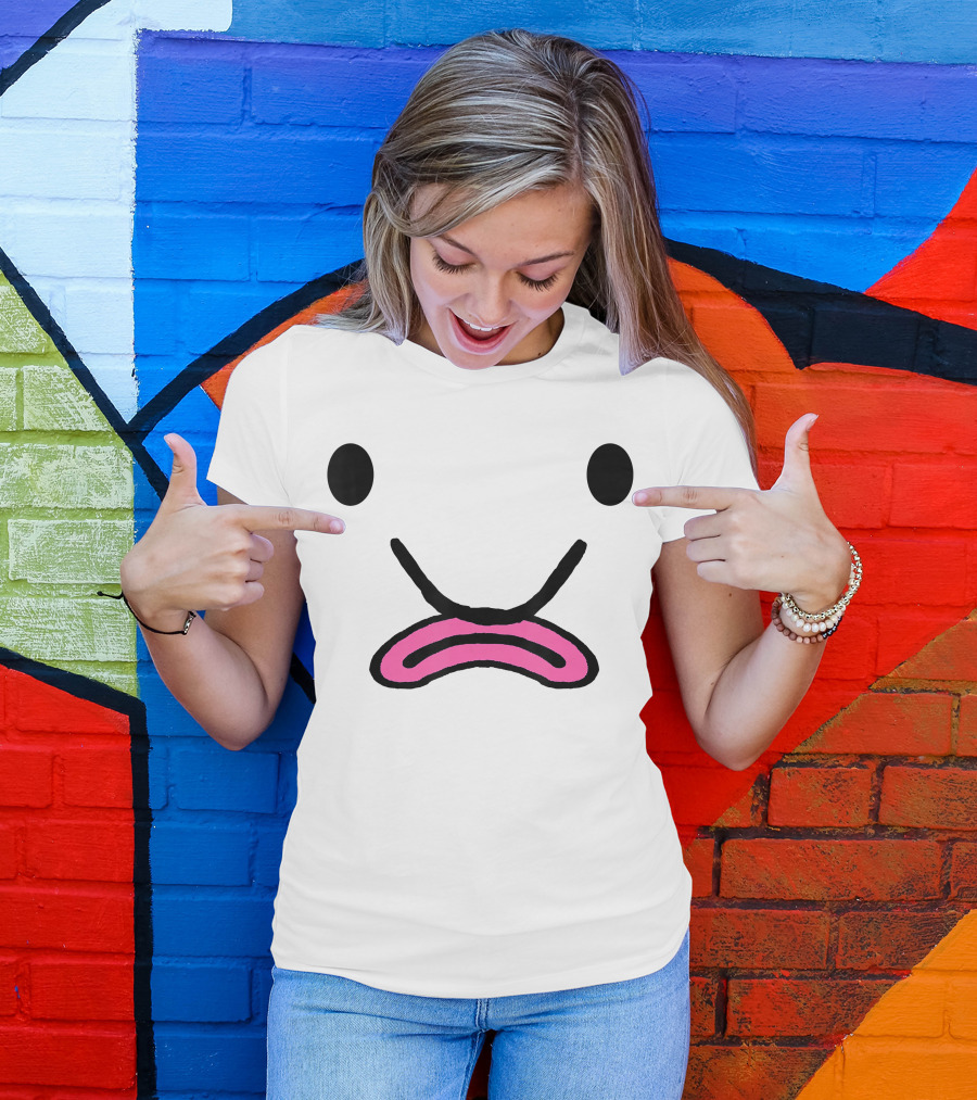 Blobfish Costume Ugly Blob Fish Face Grumpy Mood Expression T-Shirt