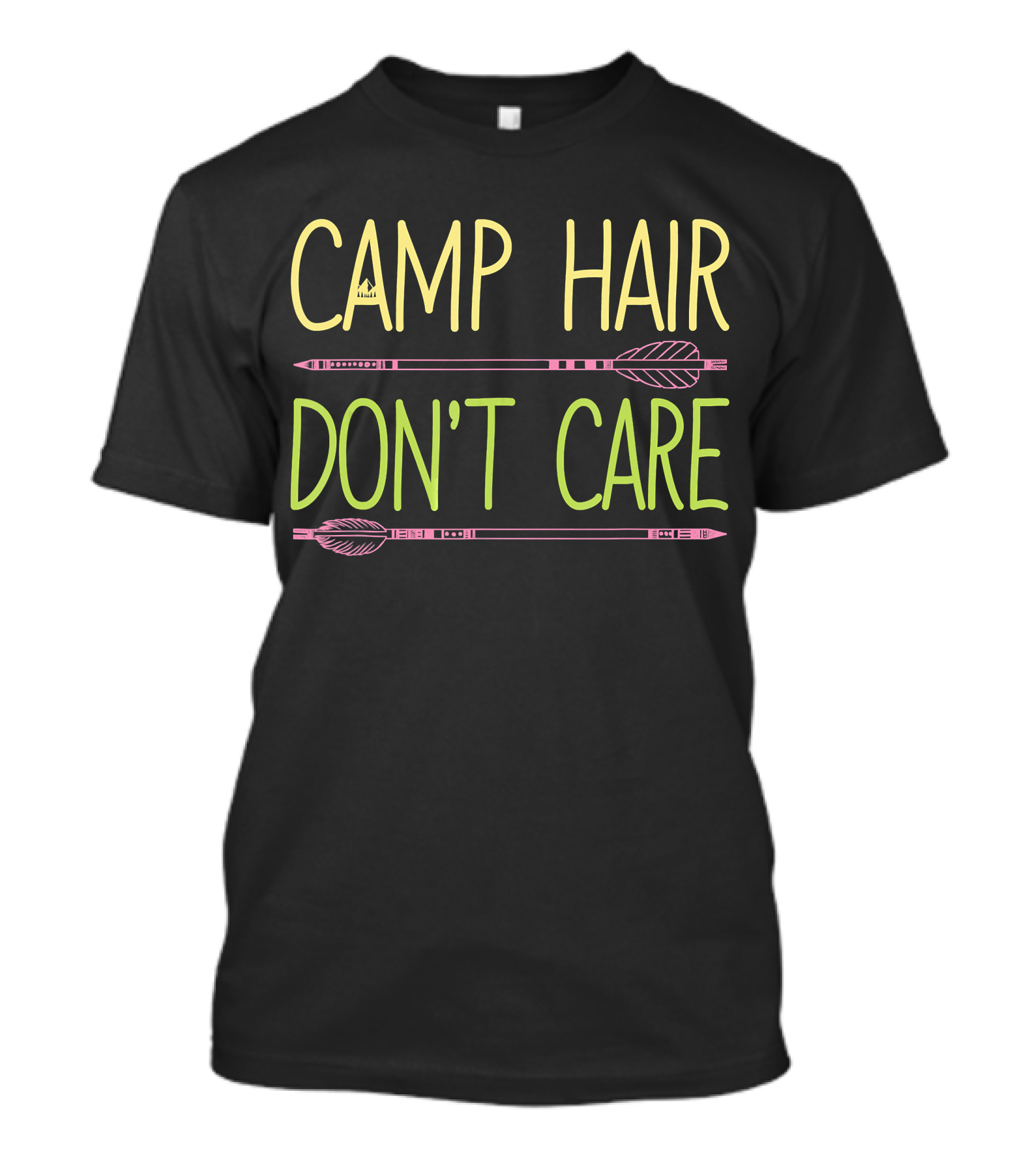 Camp Hair Don't Care Funny Camping Women Arrows T-Shirt