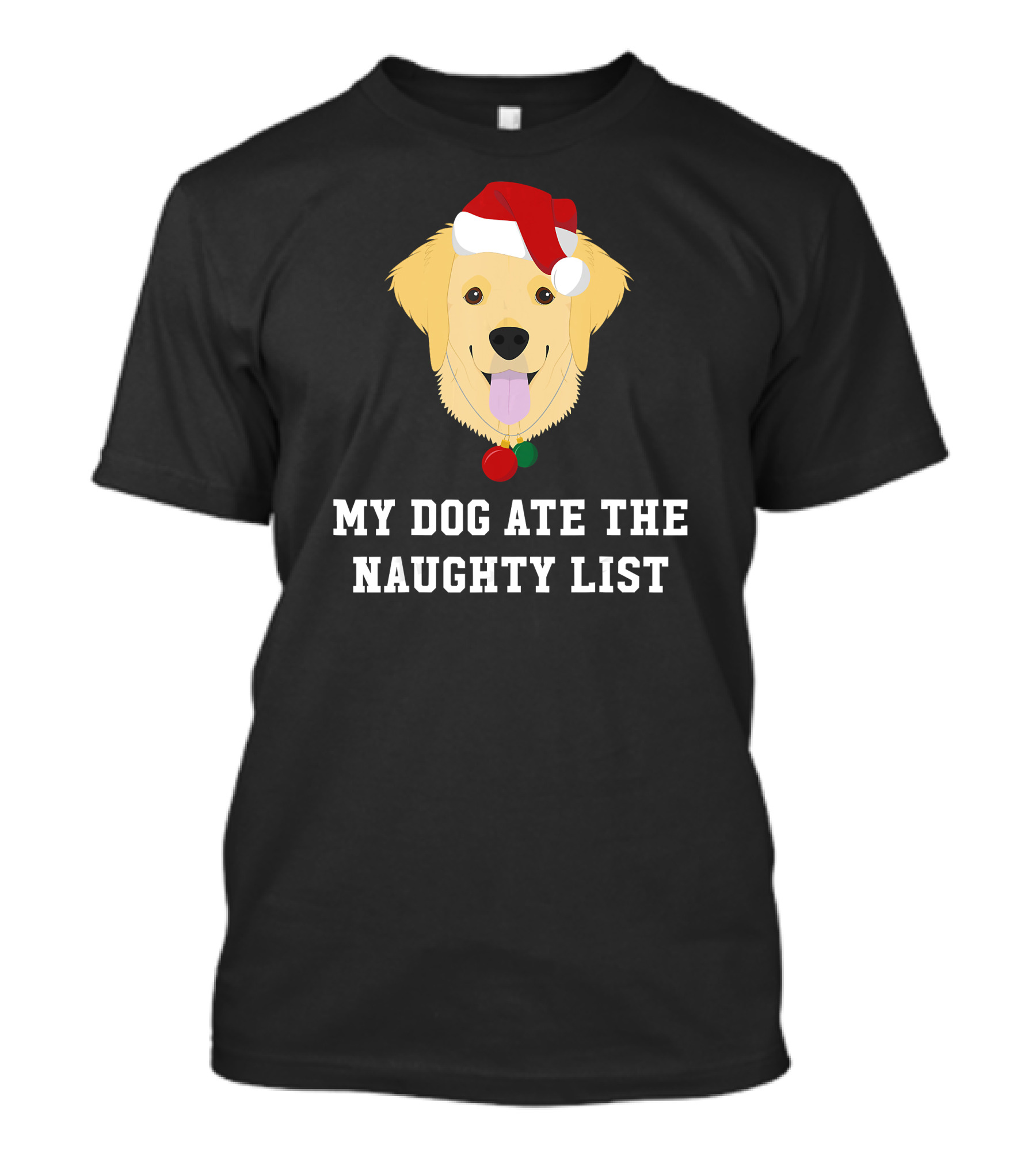 My Dog Ate The Naughty List Golden Retriever Christmas Dog T-Shirt