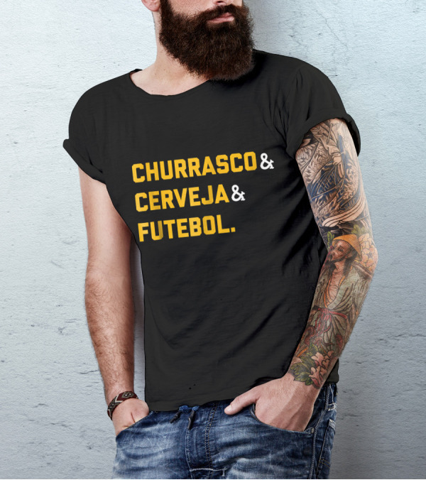Churrasco Cerveja Futebol Brazil Soccer Fan Essentials T-Shirt