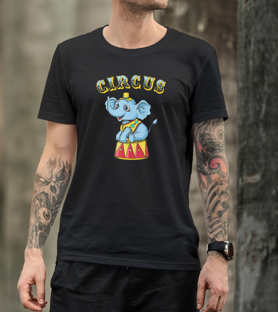 CIRCUS Elephant On Drum T-Shirt