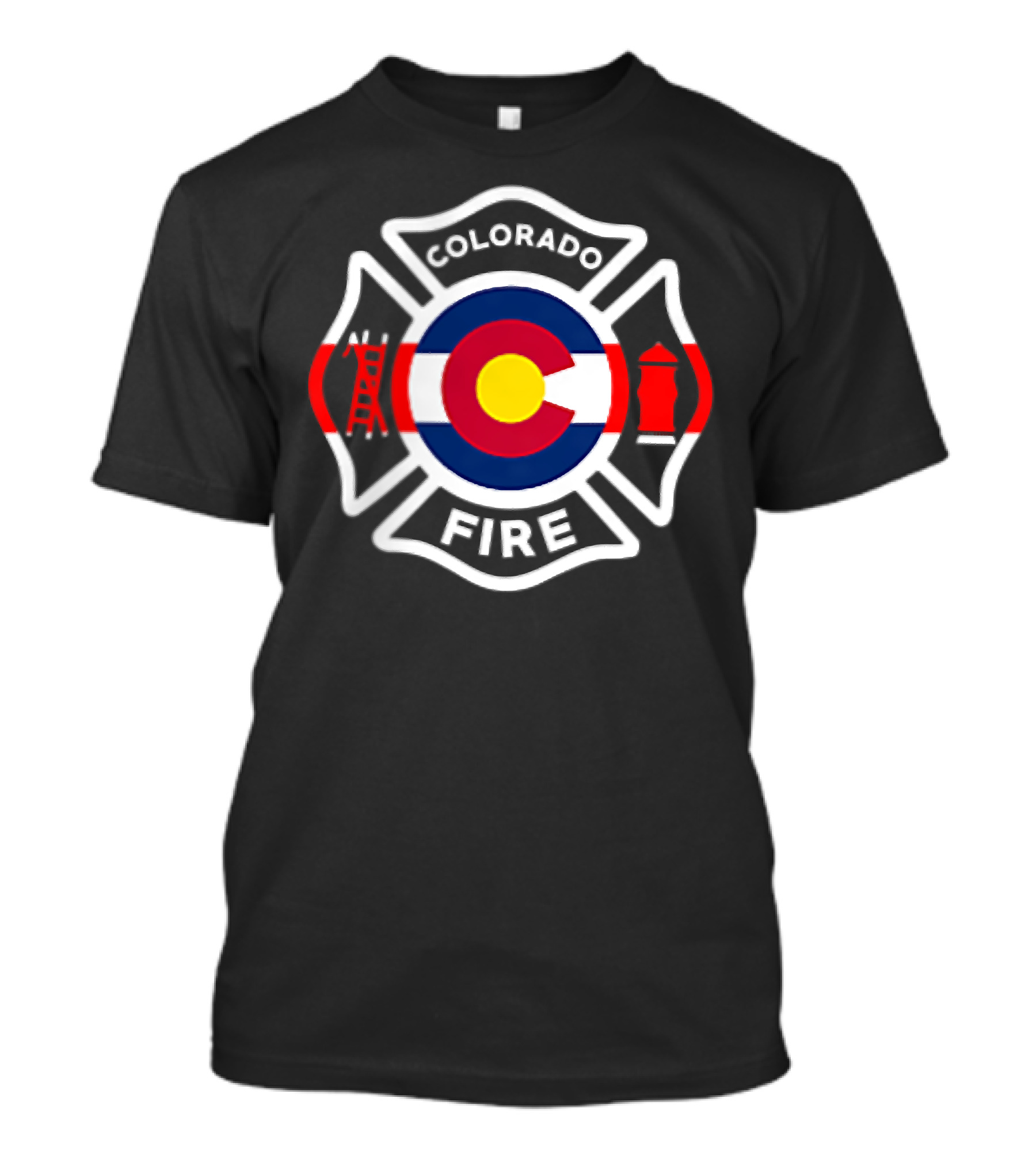 Colorado Fire Department Firefighter Emblem With State Flag Symbols T-Shirt
