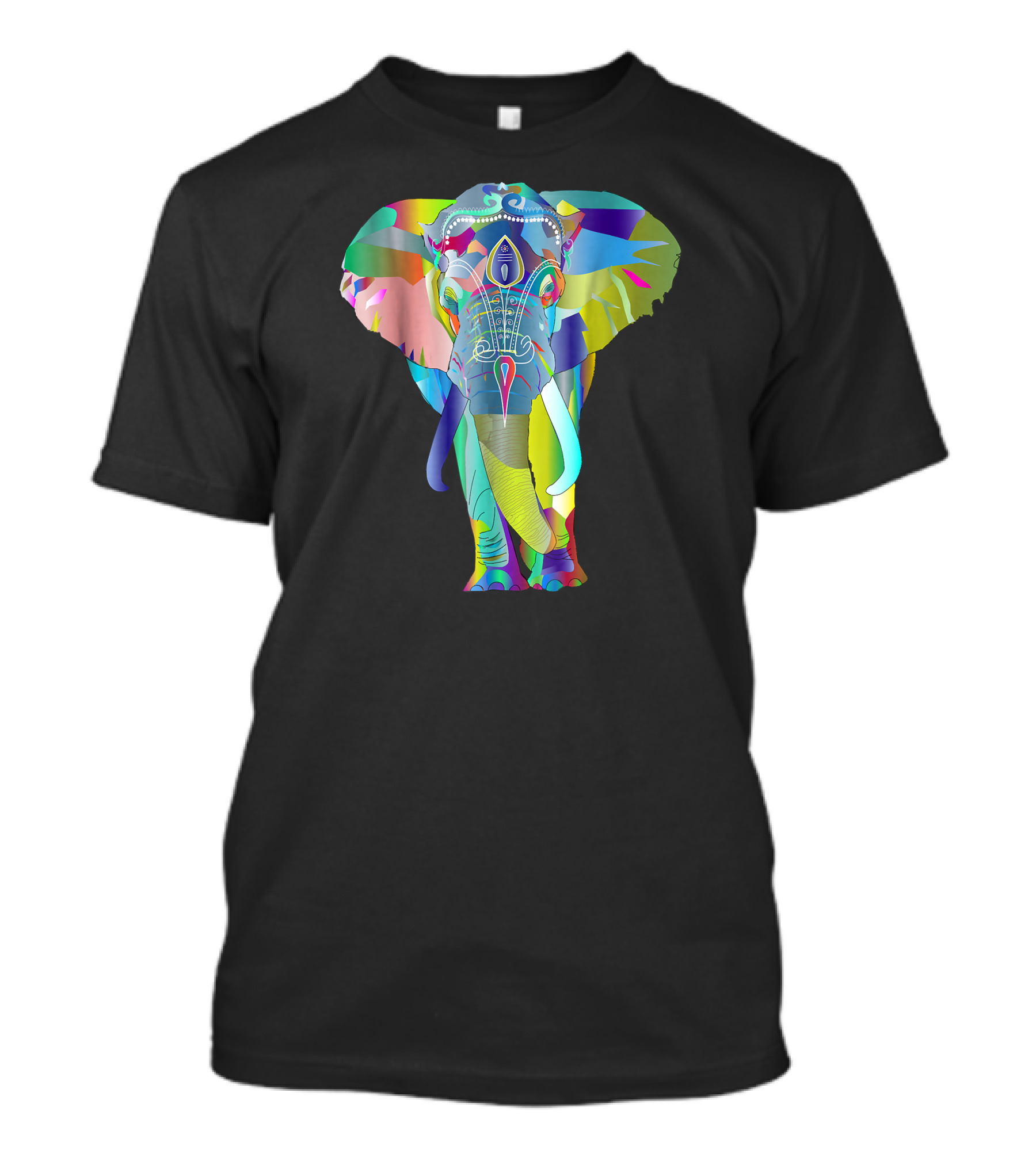 Colorful Ganesh-Inspired Elephant Psychedelic Vivid Palette T-Shirt