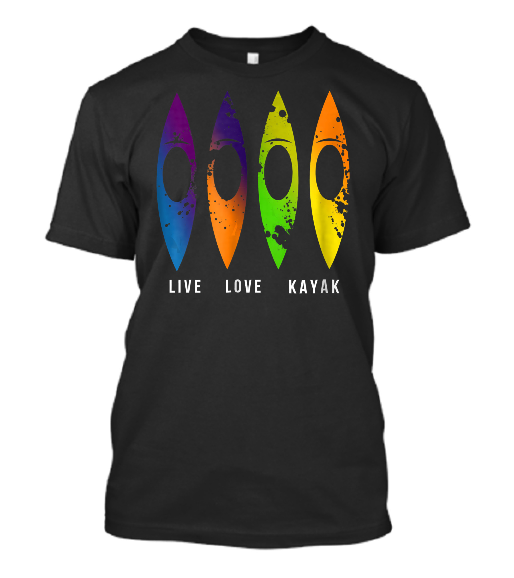 Live Love Kayak Colorful Kayaks For Outdoor Adventure T-Shirt