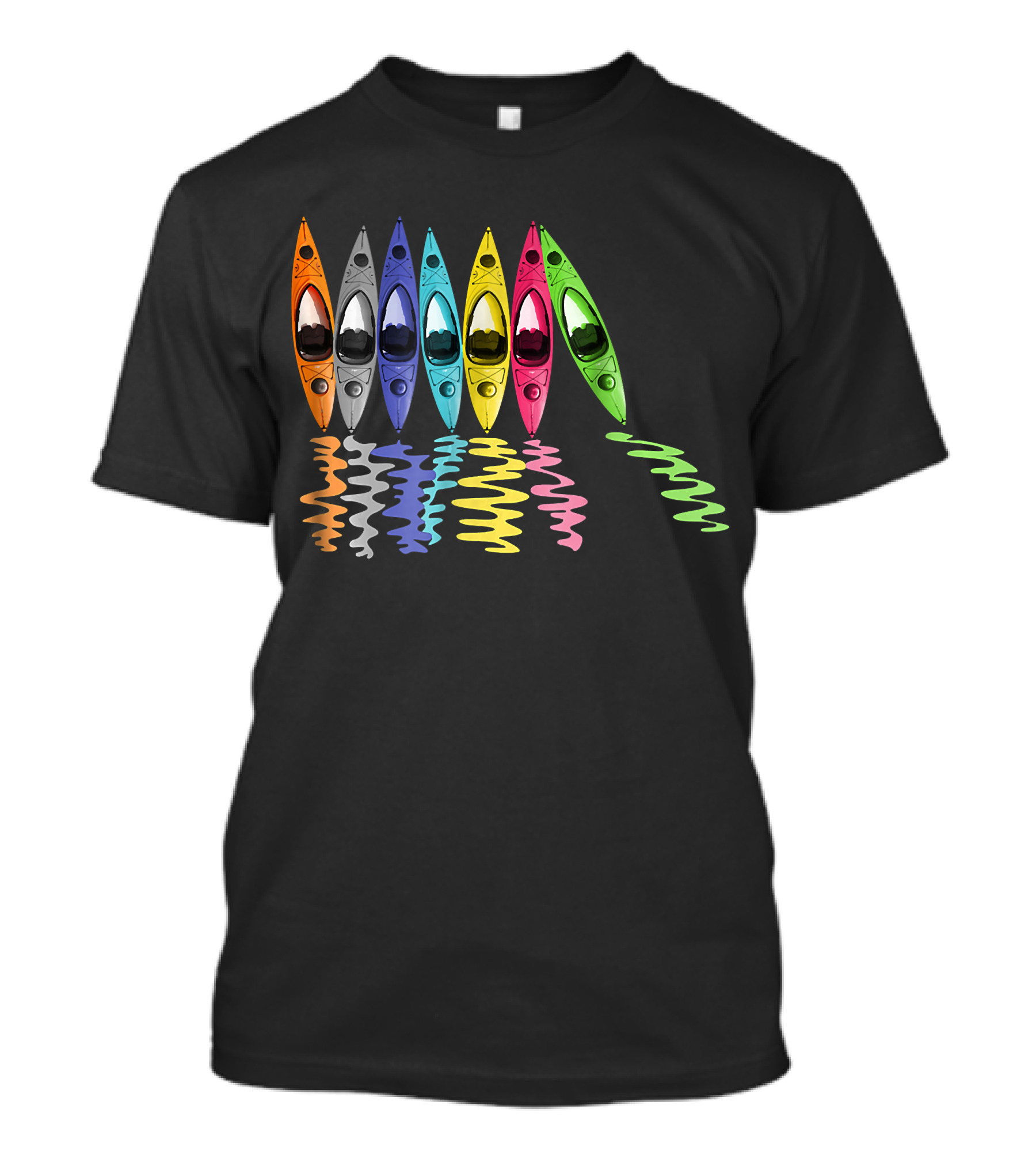 Colorful Array Of Kayaks For Outdoor Water Adventures T-Shirt