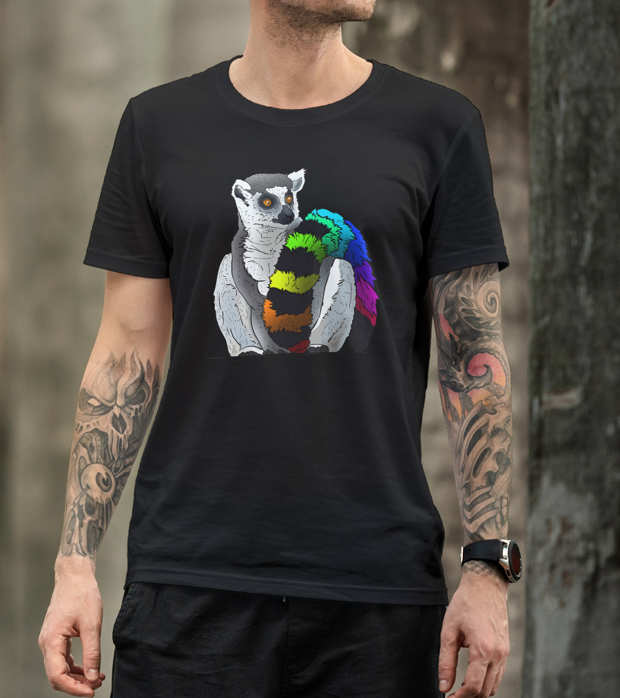 Cool Colorful Tail Lemur Idea For Ani T-Shirt