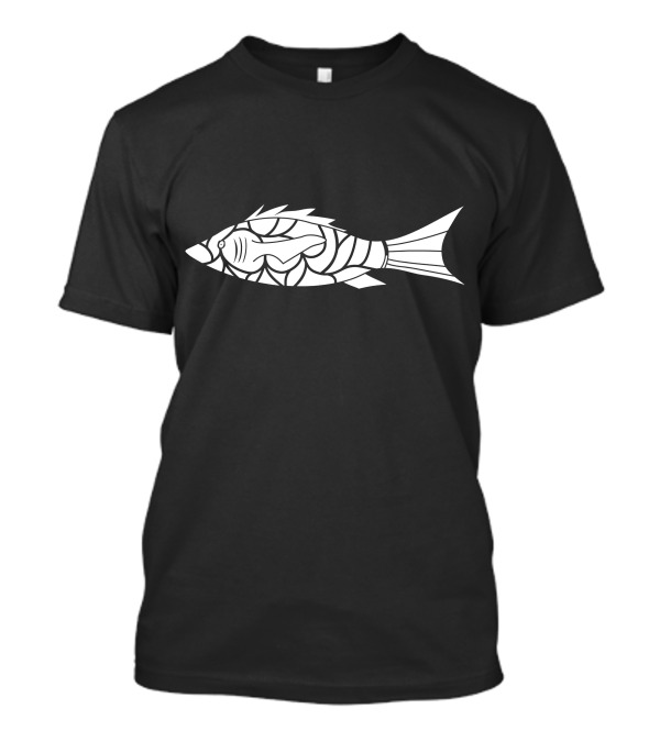 Cool Indian Tribal Fish Totem Tattoo Artful White Fish T-Shirt