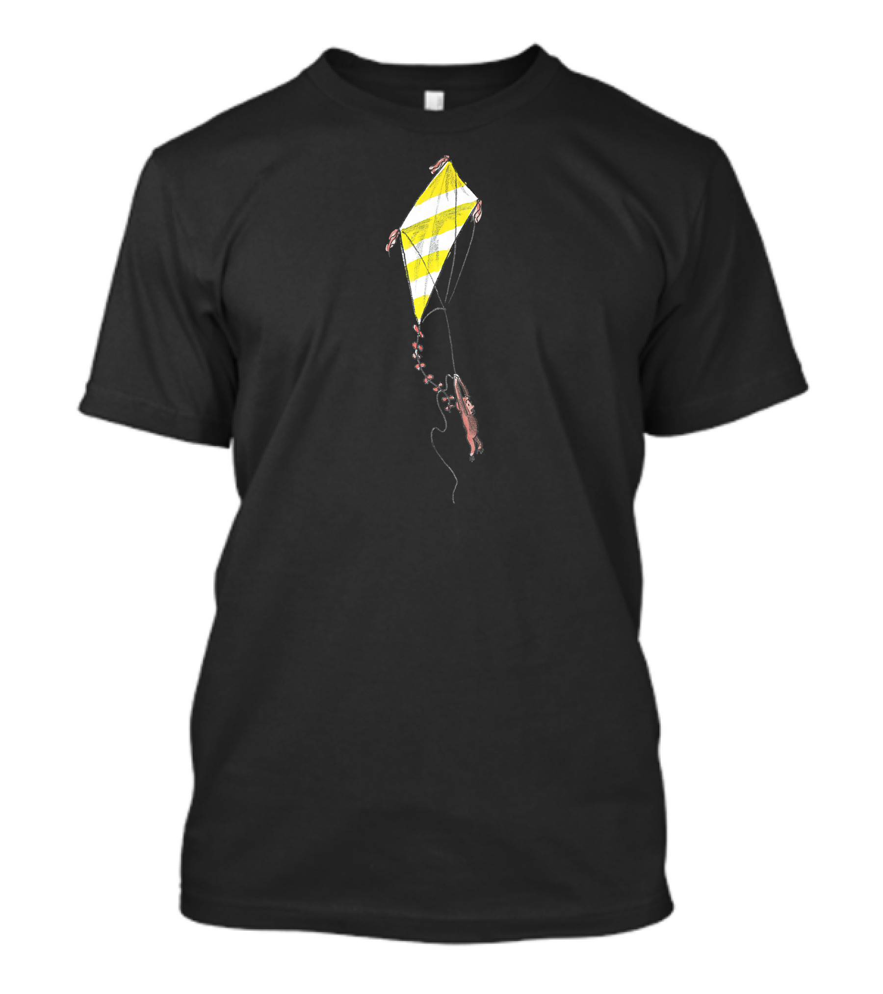 Curious George Flying Yellow Striped Kite T-Shirt