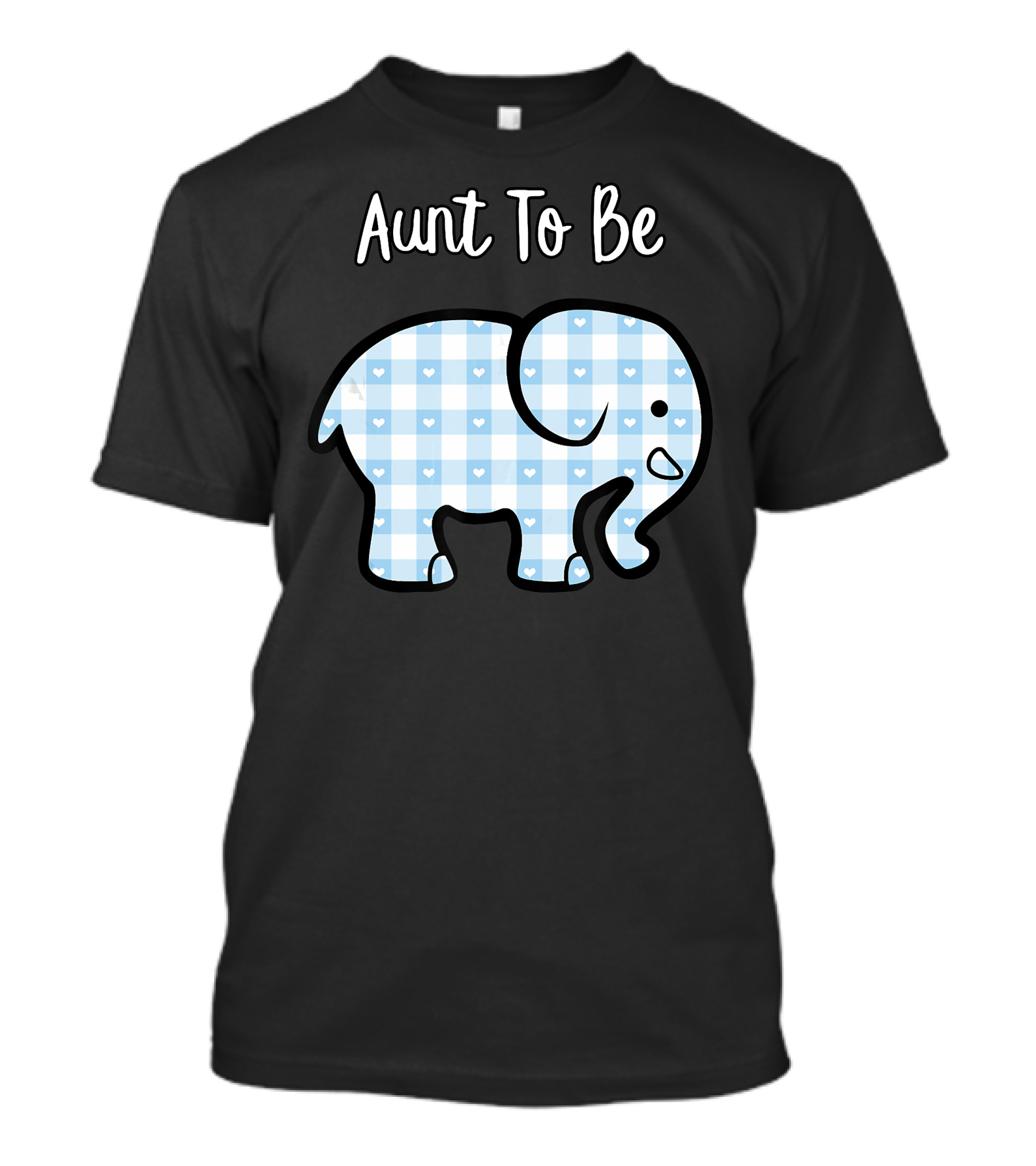 Aunt To Be Blue Plaid Elephant Boy Baby Shower T-Shirt