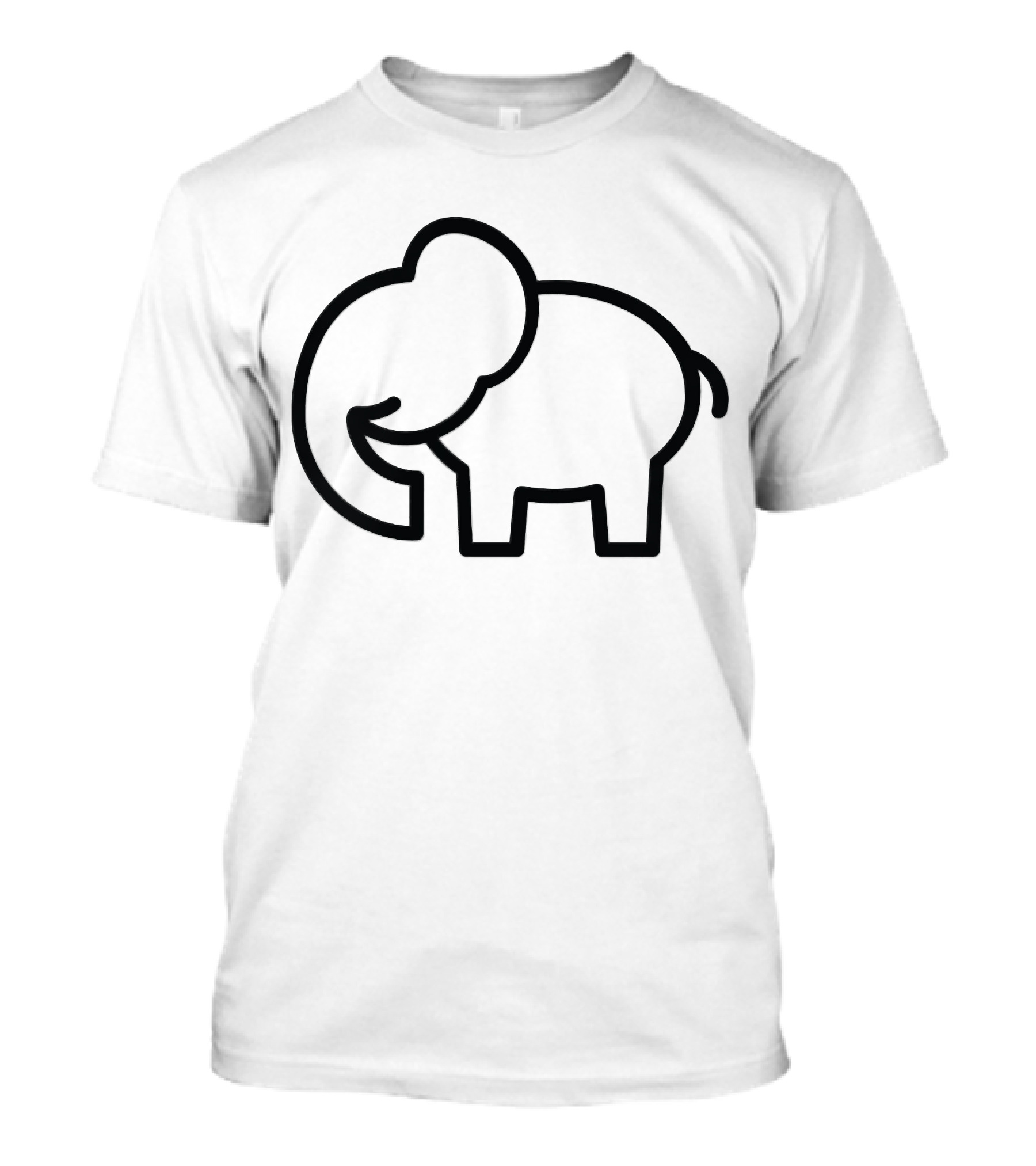 Cute Simple Elephant Outline T-Shirt