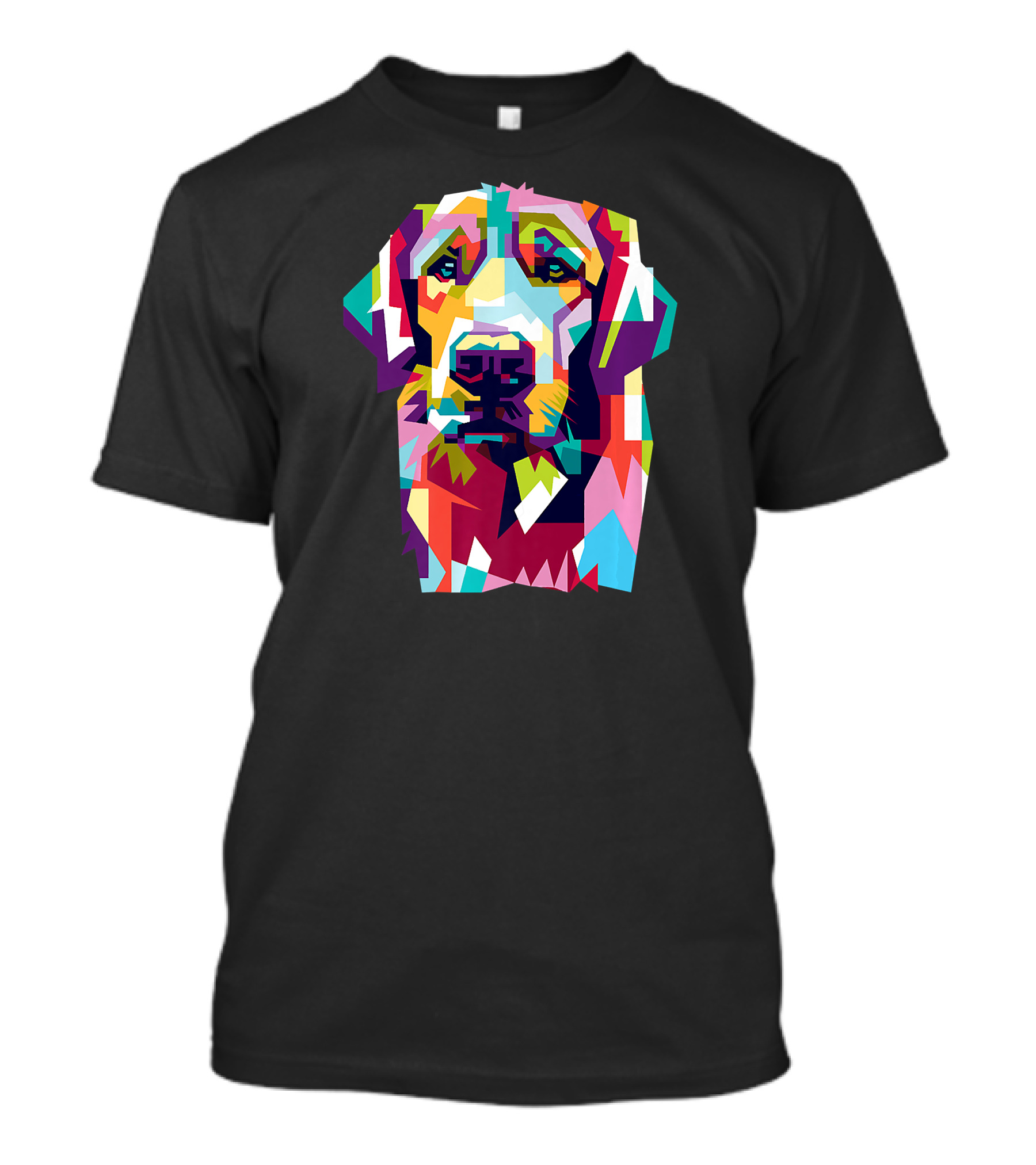 Cute Golden Retriever Labrado Colorful Geometric T-Shirt