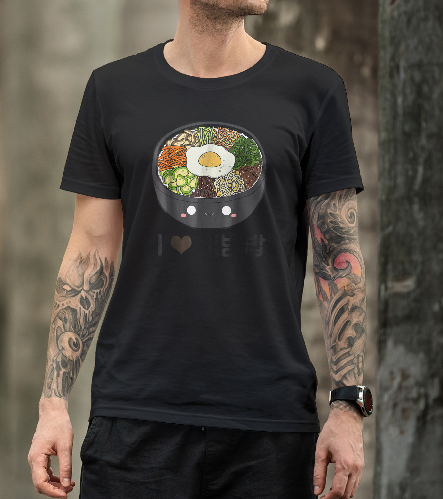Smiling Bibimbap Bowl I Love Bibimbap South Korea T-Shirt