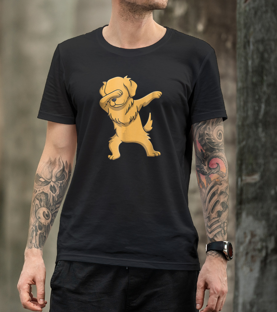 Dabbing Golden Retriever Gesture T-Shirt