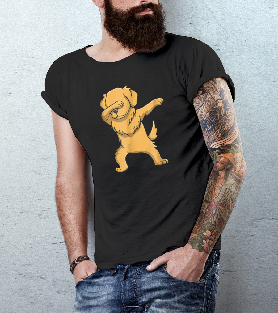 Dabbing Golden Retriever Gesture T-Shirt