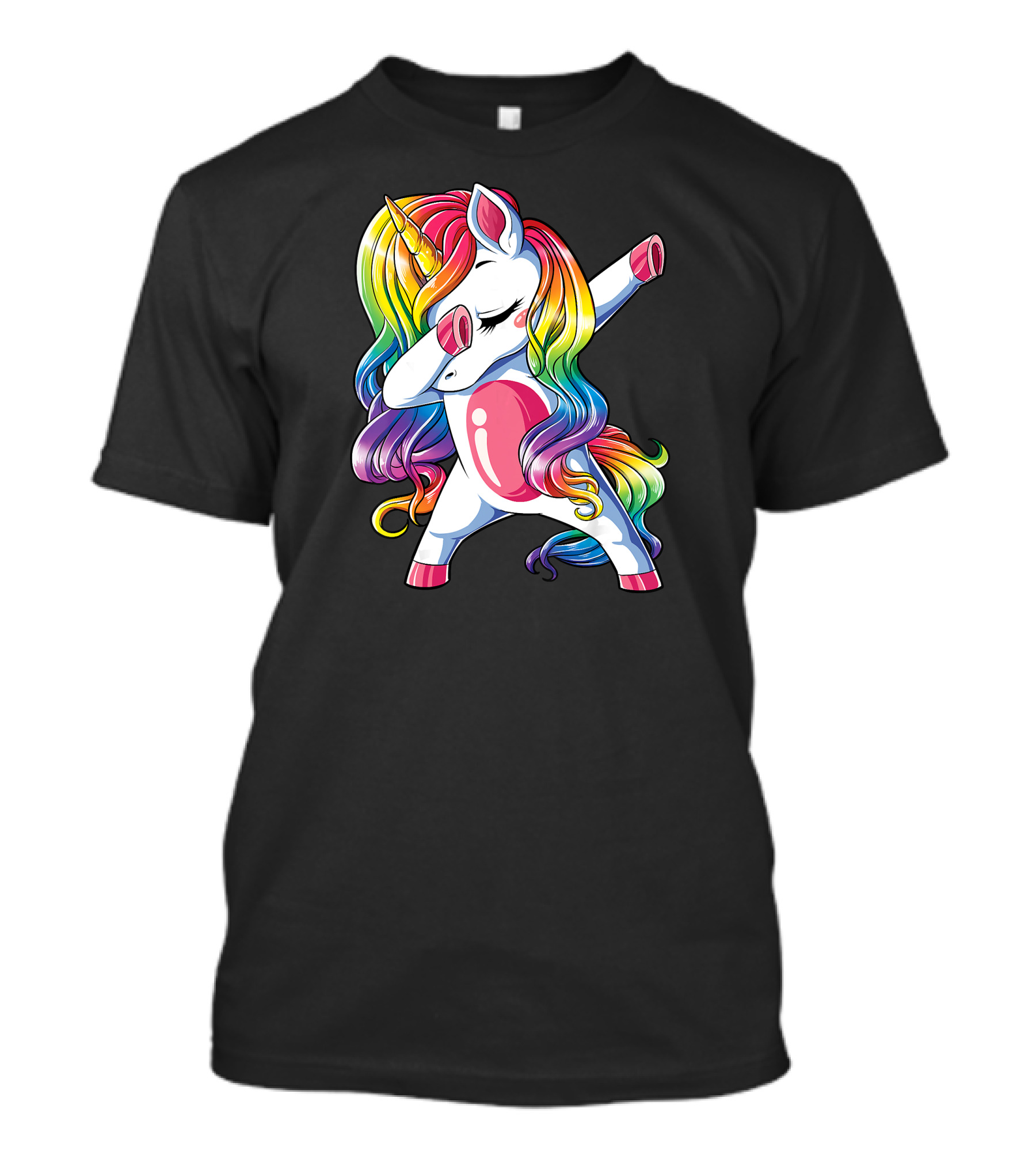 Rainbow Dabbing Unicorn Girls T-Shirt