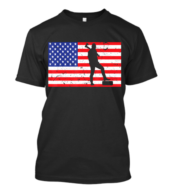 Distressed USA American Flag Lumberjack T-Shirt