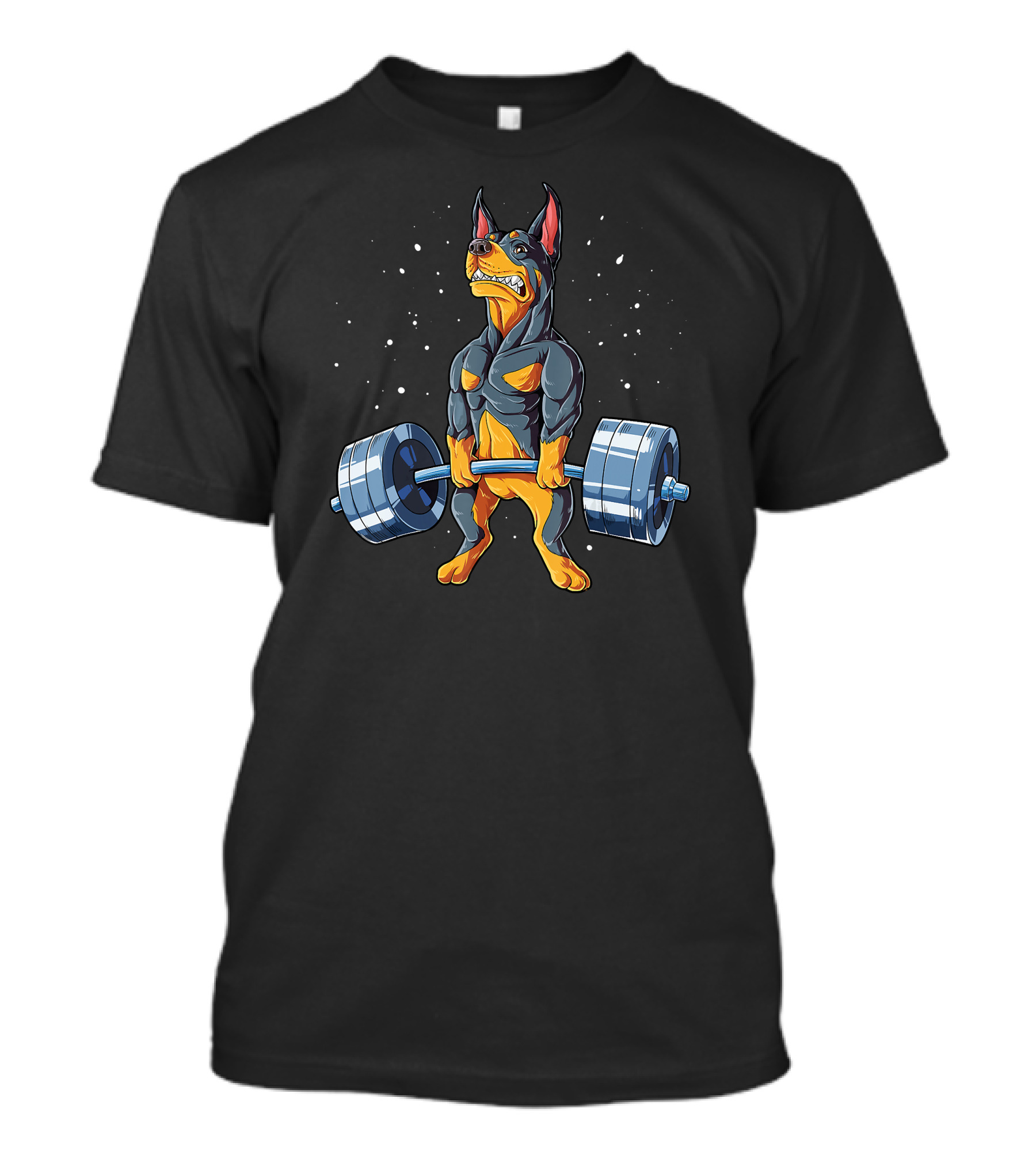 Doberman Funny Weightlifting Deadlift T-Shirt