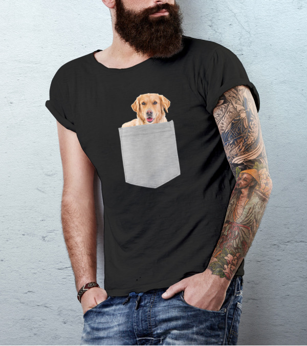 Golden Retriever Dog In Your Pocket T-Shirt