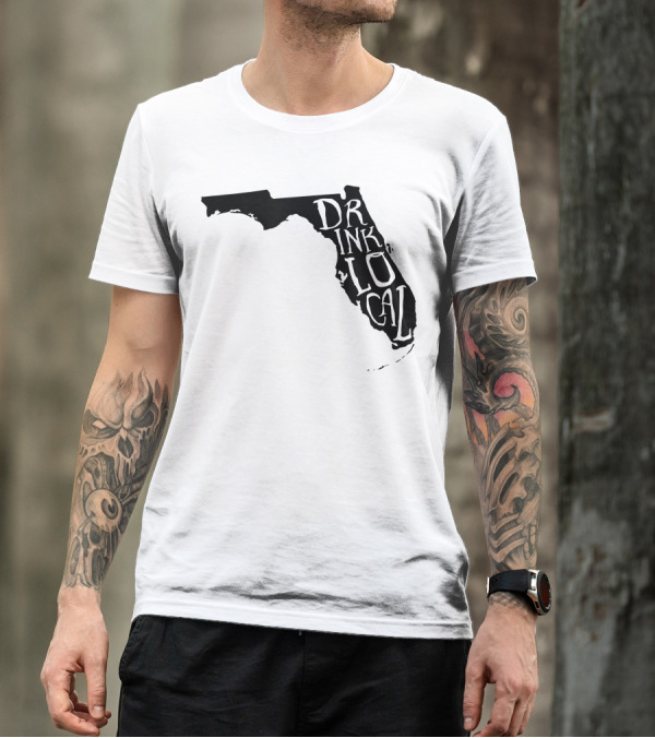 Drink Local Craft Beer Florida State Outline T-Shirt