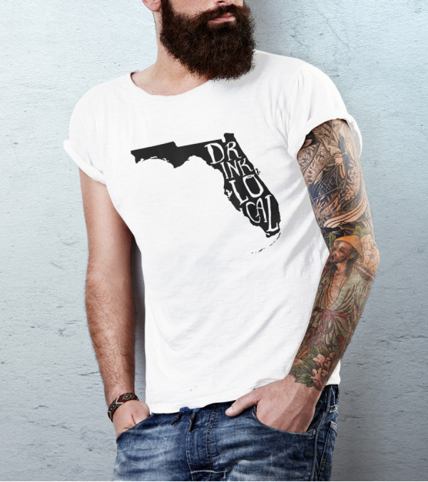 Drink Local Craft Beer Florida State Outline T-Shirt